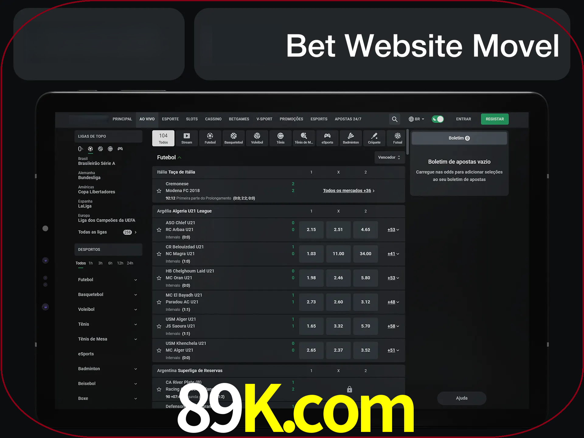 Use nosso website em qualquer dispositivo.